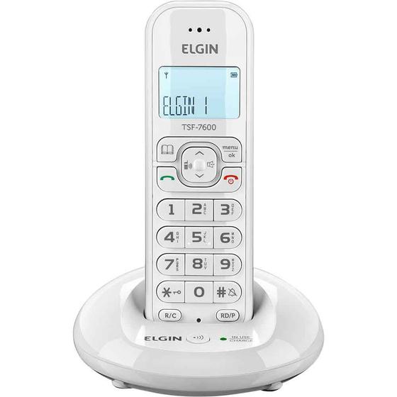 Imagem de Telefone Sem Fio Elgin com Identificador de Chamada TSF7600 Branco