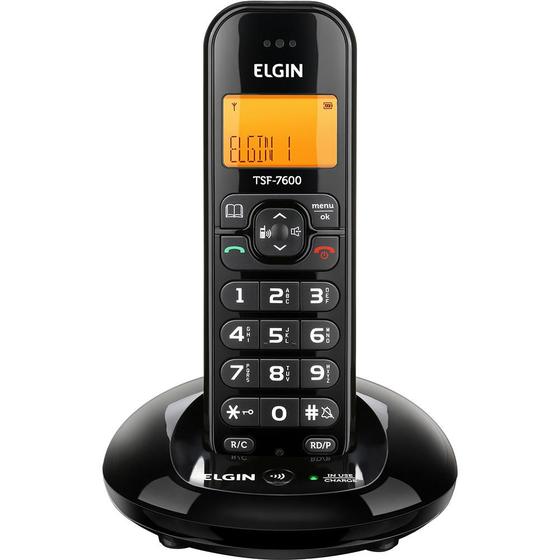 Imagem de Telefone sem Fio Elgin TSF 7600 com Identificador de Chamada Preto