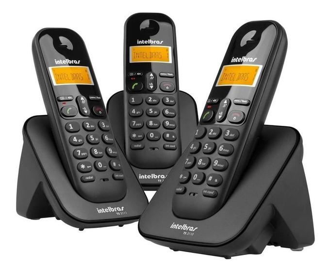 Imagem de Telefone Sem Fio IINTELBRAS Ts 3113 Com 2 Ramais Preto Dig