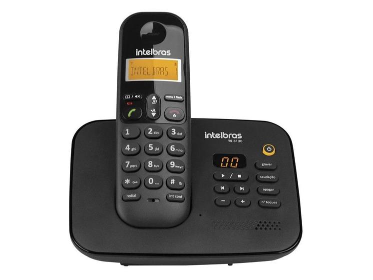Imagem de Telefone sem Fio Intelbras Digital com Secretária Eletrônica - Preto - TS3130