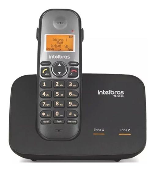 Imagem de Telefone Sem Fio INTELBRAS para até 2 linhas Ts 5150 preto viva-voz para Escritório