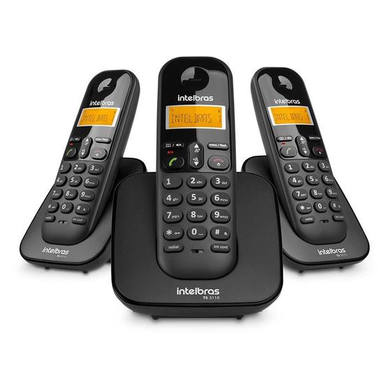 Imagem de Telefone Sem Fio Intelbras TS 3113 com Identificador de Chamadas e Agenda para 70 Contatos, Preto - 4123103