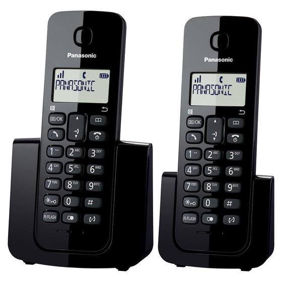 Imagem de Telefone sem Fio KX-TGB112LBB Preto com Identificador de Chamadas + Ramal - Panasonic