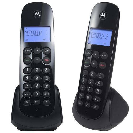 Imagem de Telefone Sem Fio Motorola Moto700-mrd2 Preto, Com Ramal, Identificador De Chamadas