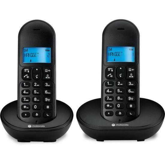 Telefone Sem Fio Motorola MT150-2 DECT Com 2 Preto Menor preço em Telefone Sem Fio Motorola MT150-2 DECT Com 2 Preto