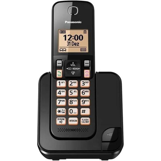 Imagem de Telefone Sem Fio Panasonic 1.6G Kx Tgc350Lab Base Preto - 110V