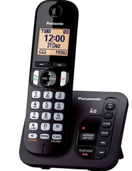 Telefone Sem Fio Panasonic com Secretaria Eletronica Luxx Black Menor preço em Telefone Sem Fio Panasonic com Secretaria Eletronica Luxx Black