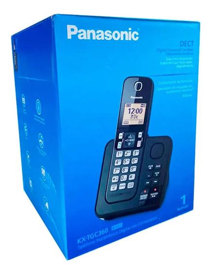 Imagem de Telefone Sem Fio Panasonic KX-TGC360 com Identificador de chamadas 110V
