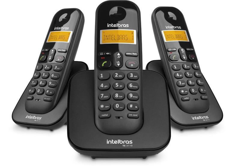 Imagem de Telefone Sem Fio Ts 3113 TS 3113 Acompanha 2 Ramais Intelbras