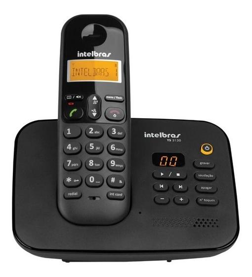 Imagem de Telefone sem fio ts 3130 preto com secretaria - intelbras