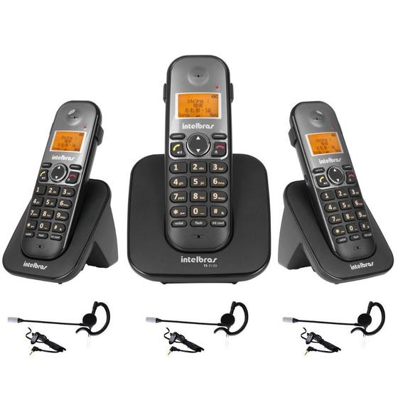 Imagem de Telefone sem fio TS 5120 + 2 Ramal TS 5121 Headset Intelbras