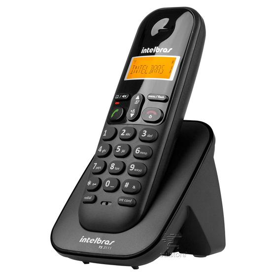 Imagem de Telefone Sem Fio TS3110 Preto Intelbras Com Identificador de Chamadas