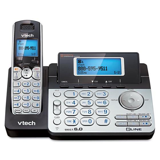 Imagem de Telefone Sem Fio VTech DS6151 - 2 Linhas, Atendimento Automático, Preto