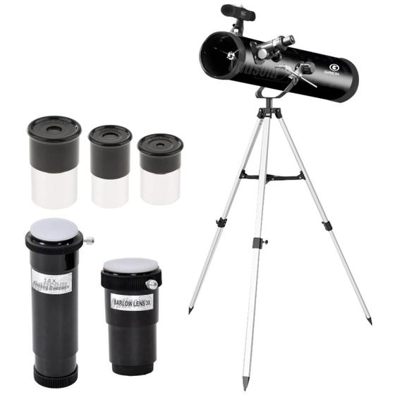 Telescópio Astronomico Refletor Azimutal Greika F900 114mm 675x Menor preço em Telescópio Astronomico Refletor Azimutal Greika F900 114mm 675x