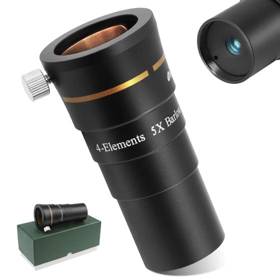 Imagem de Telescópio Barlow Lens 5X Astromania de 1,25 polegadas com 4 elementos