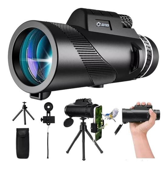 Imagem de Telescópio Monocular Binoculo Portátil Zoom Com Tripé 80X100