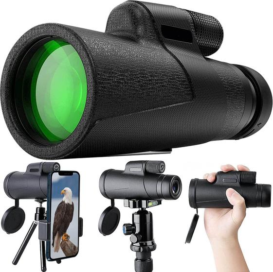 Imagem de Telescópio Monocular Qisebin 12x50 de Alta Potência com Adaptador para Smartphone