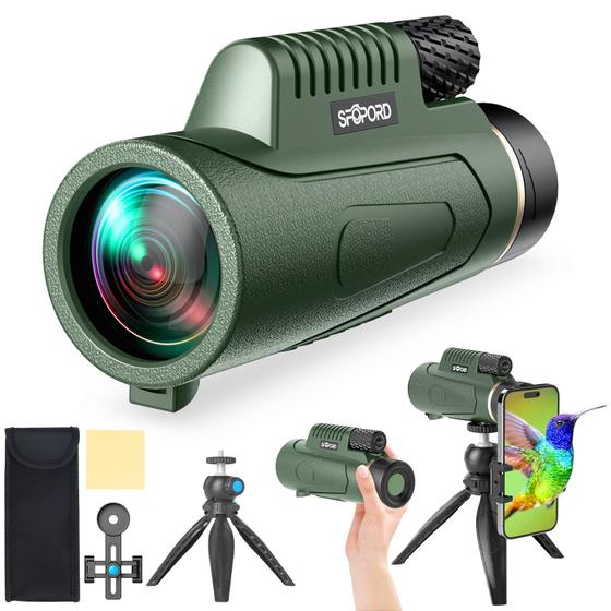 Imagem de Telescópio monocular SFOPORD 12x50 HD com tripé e adaptador