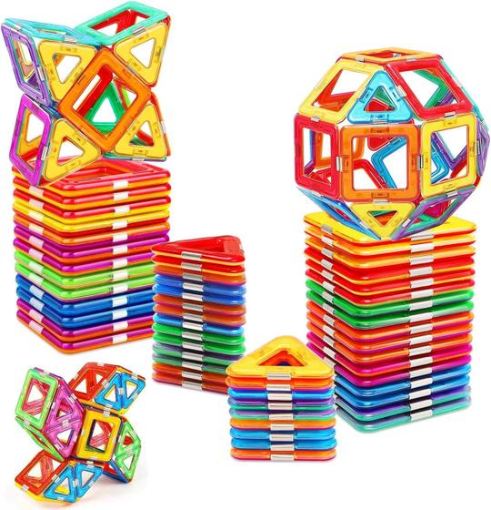 Imagem de Telhas magnéticas para 3 4 5 6 7 8 + anos de idade meninos meninas atualizar blocos de construção magnéticos conjunto educacional STEM brinquedos de Natal aniversário presentes brinquedos para meninos e meninas de mais de 3 anos (40PCS telhas magnét