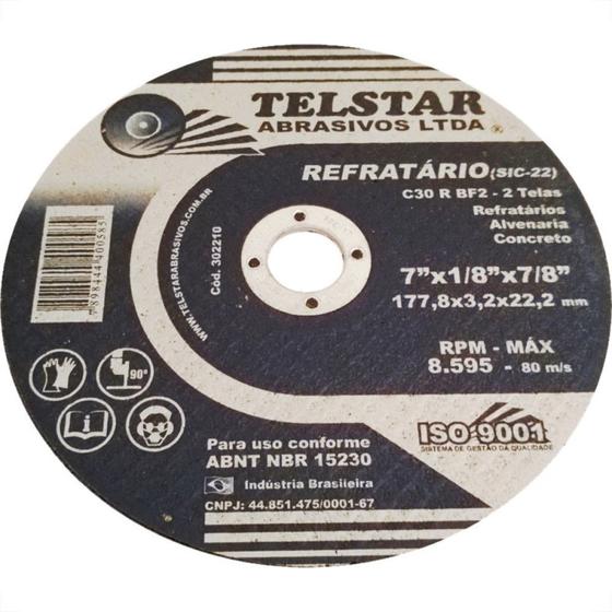 Imagem de Telstar Disco  Corte Refr. 2 Telas 7 - Kit C/10 Pc