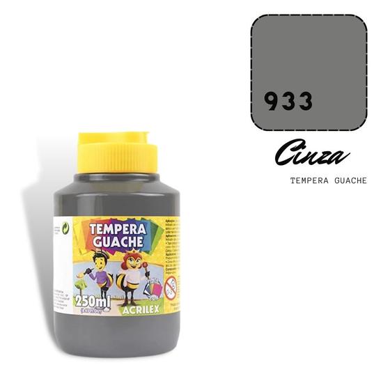 Imagem de Tempera Guache Acrilex 250ml 933 Cinza