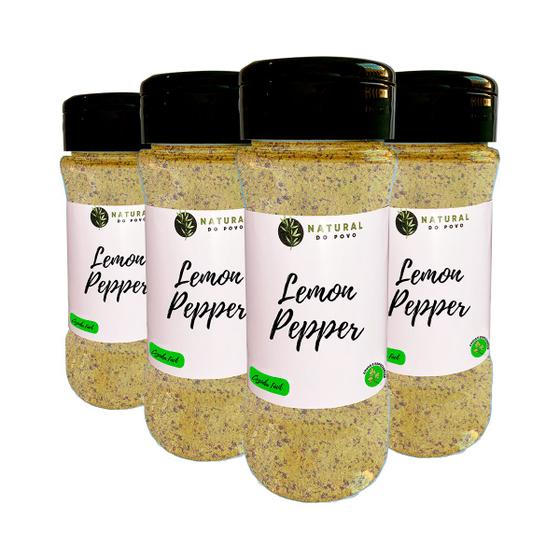 Imagem de Tempero Qualidade Superior Lemon Pepper Pote com Dosador Kit 4 80g 