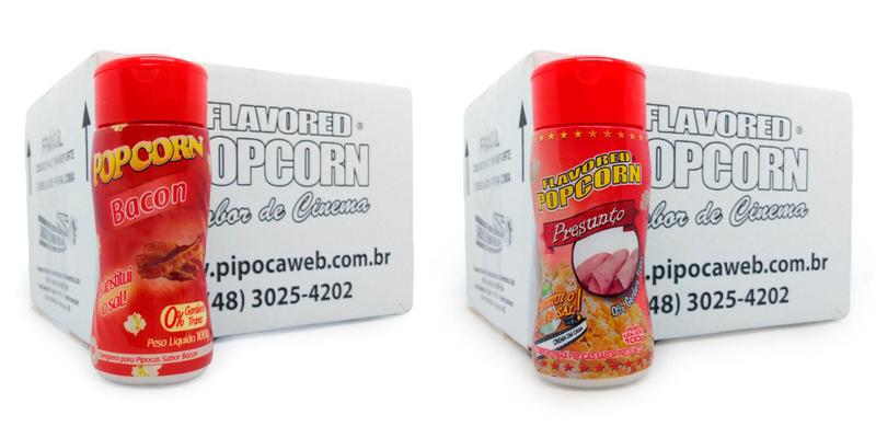Imagem de Temperos Para Pipoca - 24 Frascos - 12 Bacon - 12 Presunto