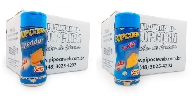 Imagem de Temperos Para Pipoca 24 Frascos - 12 Cheddar - 12 Queijo