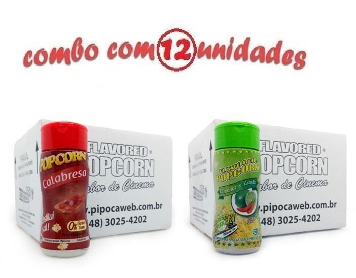 Imagem de Temperos Para Pipoca -Cx 12 - 6 Calabresa -6 Pimenta E Limão