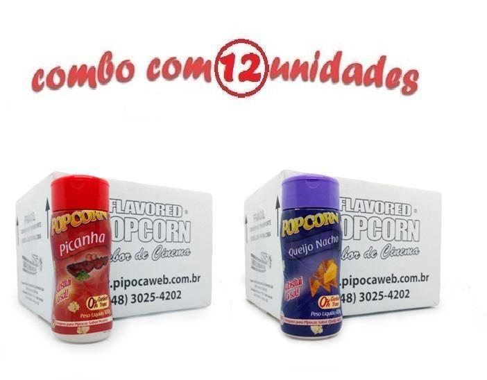 Imagem de Temperos Para Pipoca - Cx 12 - 6 Picanha - 6 Queijo Nacho