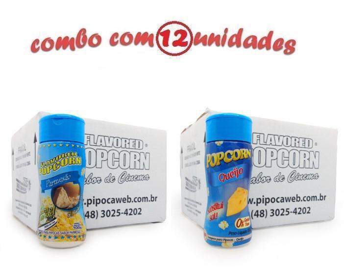 Imagem de Temperos Para Pipoca - Cx 12 Frascos - 6 Parmesão - 6 Queijo