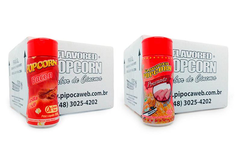 Imagem de Temperos Para Pipoca Cx 12 Un - 6 Bacon - 6 Presunto