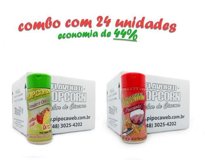 Imagem de Temperos Para Pipoca Cx 24 -12 Tomate E Queijo -12 Presunto