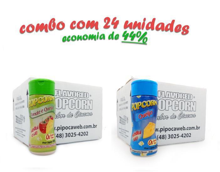 Imagem de Temperos Para Pipoca - Cx 24 -12 Tomate E Queijo -12 Queijo