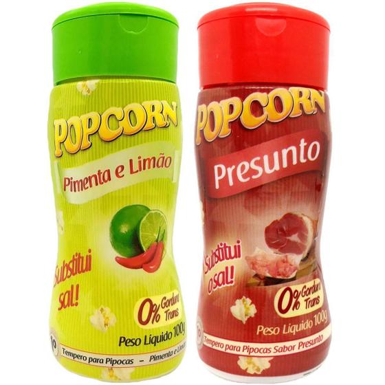 Imagem de Temperos Pipoca Caixa 12 Frascos 6 Presunto E 6 Pimenta E