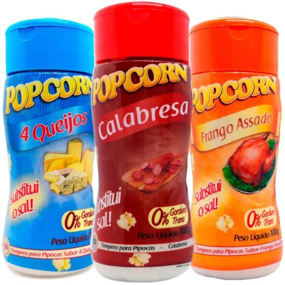 Imagem de Temperos Pipoca Sabores 4 Queijos, Calabresa E Frango Assado