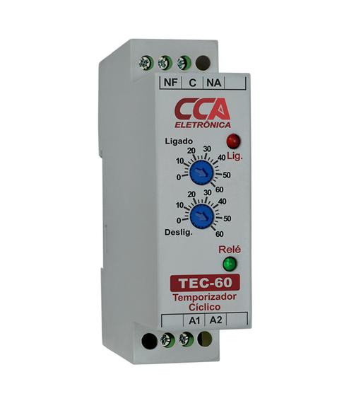 Imagem de Temporizador Analógico Cíclico TEC-60SM-220V - Ajuste ON 0~60Seg - Ajuste OFF 0~60Min - 220Vca