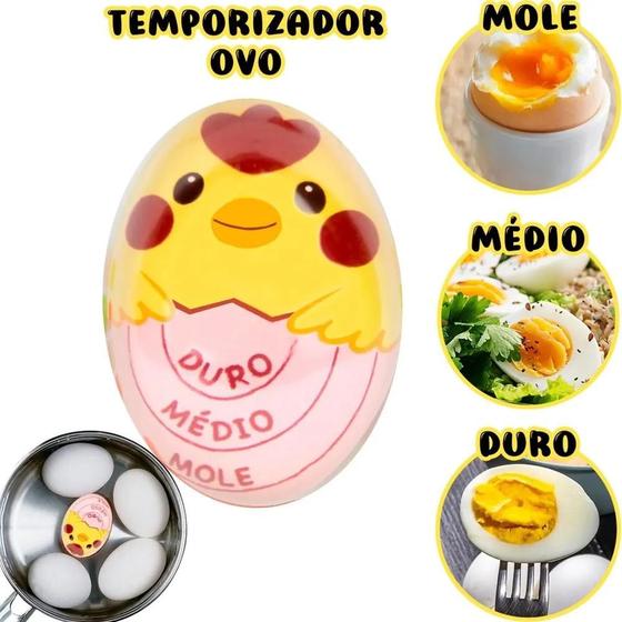 Imagem de Temporizador Termômetro Ovo Cozido Timer Egg Mole Médio Duro