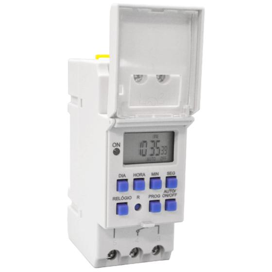 Temporizador Timer Digital Fixação Trilho Din Bivolt 40 Programações Exatron Menor preço em Temporizador Timer Digital Fixação Trilho Din Bivolt 40 Programações Exatron