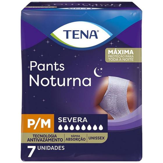 Imagem de tena pants noturna com tecnologia antivazamento máxima proteção para toda a noite 7un tam p/m