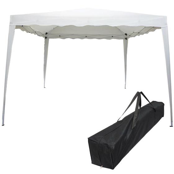 Imagem de Tenda Gazebo Articulada 3x3 m Barraca Praia Camping Sanfonada Dobrável Branca Alumíno com Bolsa