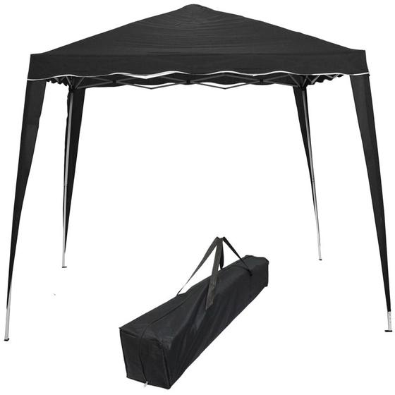 Imagem de Tenda Gazebo Articulada Base 3x3 m Barraca Praia Sanfonada Dobrável Preta Alumínio com Bolsa