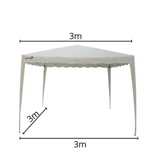 Tenda Gazebo Tubular 3m X 3m Polietileno Azul E Branca Bel | Frete grátis