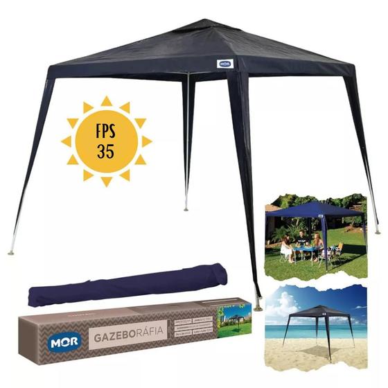 Tenda Gazebo de Praia Barraca Mor Rafia Base 3x3 Metros c/ Sacola Camping Gazebo Magazine Luiza