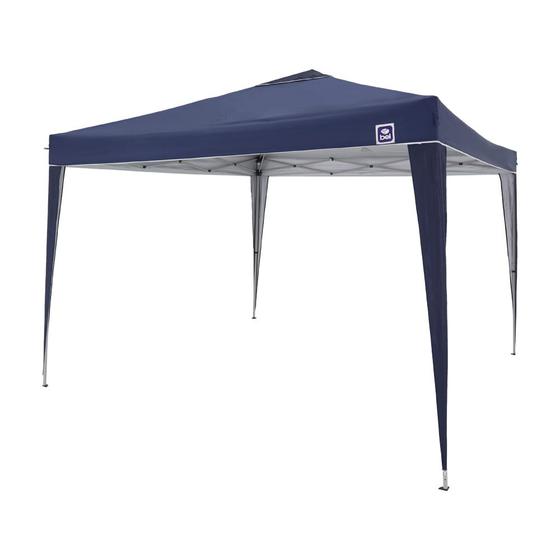 Imagem de Tenda Gazebo de Praia Em Alumínio Sanfonada Dobrável Azul 300x300cm - Belfix