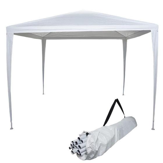 Imagem de Tenda Gazebo Desmontável 3x3 m Barraca Praia Camping Branca com Bolsa Importway IWGZM-3BR