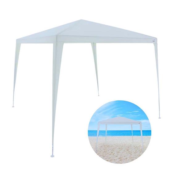 Imagem de Tenda Gazebo Inclinada 3 X 3 M Barraca de Praia Branca Bel