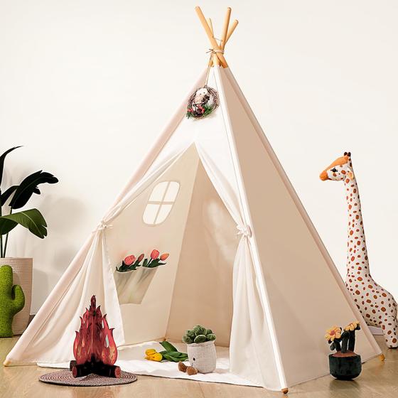 Imagem de Tenda Kids Teepee Play Sumbababy com bandeira colorida e estojo de transporte