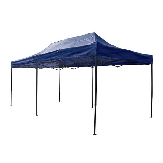 Imagem de Tenda Reforçada Aço Gazebo Dobrável Pagoda 3x6mAzul  Bel