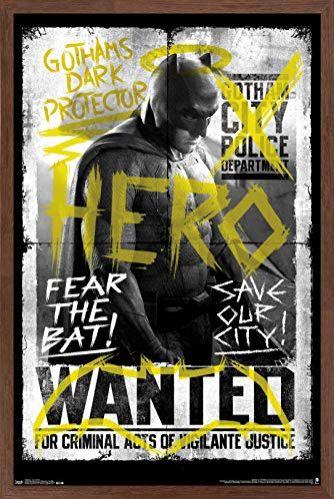 Imagem de Tendências Internacional DC Comics Filme - Batman vs Superman - Fear the Bat Wall Poster, 14.725" x 22.375", Mognoy Framed Version